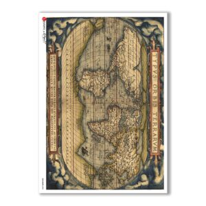 OLD-MAPS-0033. Old maps Rice Paper for decoupage.