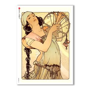 NOUVEAU-0015. Art nouveau Rice Paper for decoupage.