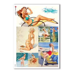 PINUP-0021. Pin-Up Rice Paper for decoupage.