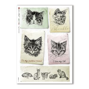 ANIMALS-0136. Animals Rice Paper for decoupage.