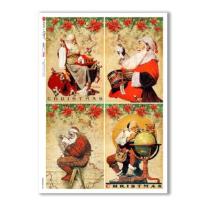 CHRISTMAS-0306. Christmas Rice Paper victorian for decoupage.
