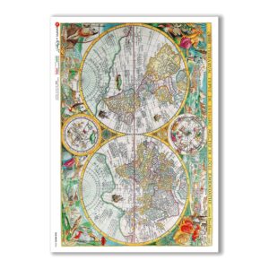 OLD-MAPS-0036. Old maps Rice Paper for decoupage.