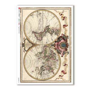 OLD-MAPS-0038. Old maps Rice Paper for decoupage.