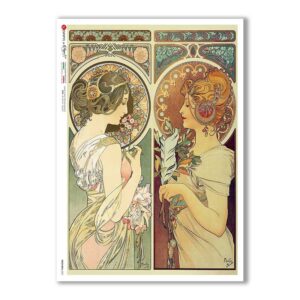 NOUVEAU-0021. Art nouveau Rice Paper for decoupage.