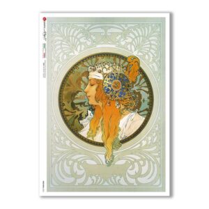 NOUVEAU-0022. Art nouveau Rice Paper for decoupage.