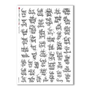 PHRASES-0034-UK. Phrases Rice Paper for decoupage.
