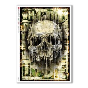 SKULL-0015. Skull Rice Paper for decoupage.