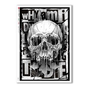 SKULL-0016. Skull Rice Paper for decoupage.