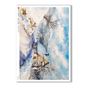 VIEWS-0165. Landscape Rice paper for the decoupage.