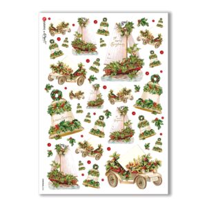 CHRISTMAS-0236. Christmas Rice Paper victorian for decoupage.