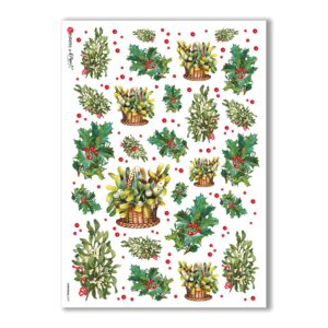 CHRISTMAS-0237. Christmas Rice Paper victorian for decoupage.