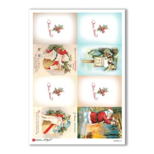 CHRISTMAS-0241. Christmas Rice Paper victorian for decoupage.