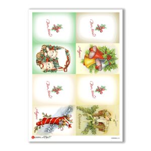 CHRISTMAS-0243. Christmas Rice Paper victorian for decoupage.