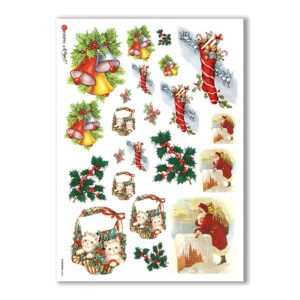 CHRISTMAS-0246. Christmas Rice Paper victorian for decoupage.