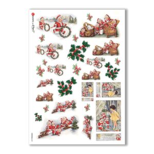 CHRISTMAS-0247. Christmas Rice Paper victorian for decoupage.
