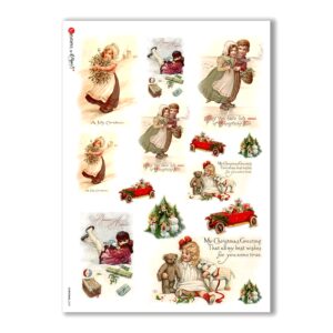 CHRISTMAS-0249. Christmas Rice Paper victorian for decoupage.