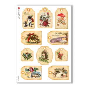 CHRISTMAS-0256. Christmas Rice Paper victorian for decoupage.
