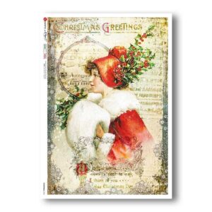 CHRISTMAS-0336. Victorian Christmas Rice Paper for decoupage.