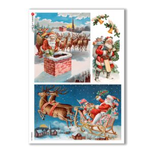 CHRISTMAS-0263. Christmas Rice Paper victorian for decoupage.