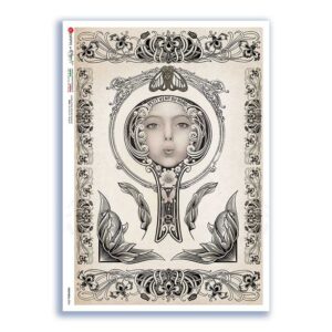NOUVEAU-0026. Art nouveau Rice Paper for decoupage.