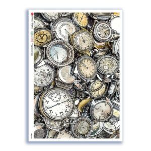 TIME-0028. Watches Rice paper  for the decoupage.