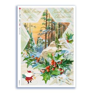 CHRISTMAS-0346. Victorian Christmas Rice Paper for decoupage.
