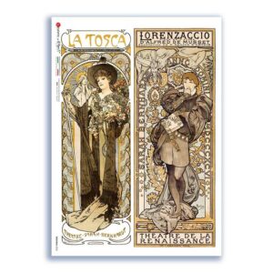 NOUVEAU-0033. Art nouveau Rice Paper for decoupage.