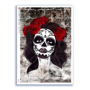 SKULL-0029. Skull Rice Paper for decoupage.