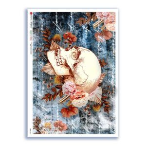 SKULL-0031. Skull Rice Paper for decoupage.