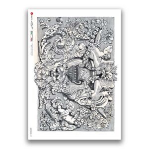 GROTTESCHE-0019. Rice Paper grotesque for decoupage.