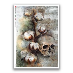 SKULL-0039. Skull Rice Paper for decoupage.
