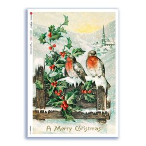 CHRISTMAS-0352. Victorian Christmas Rice Paper for decoupage.