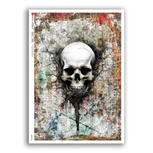 SKULL-0042. Skull Rice Paper for decoupage.