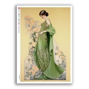 NOUVEAU-0063. Art nouveau Rice Paper for decoupage.