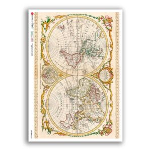 OLD-MAPS-0052. Old maps Rice Paper for decoupage.