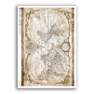 OLD-MAPS-0053. Old maps Rice Paper for decoupage.