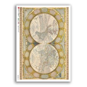 OLD-MAPS-0054. Old maps Rice Paper for decoupage.