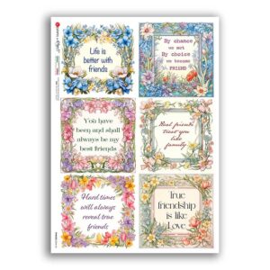 PHRASES-0046-UK. Phrases Rice Paper for decoupage.