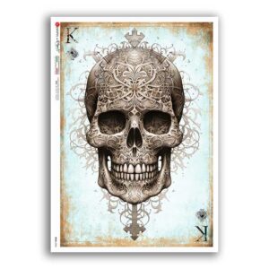 SKULL-0046. Skull Rice Paper for decoupage.
